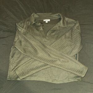 Olivia green long sleeve crop